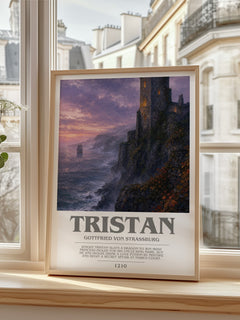Tristan bookish print in frame leaning in hallway – __new__:medieval romance wall art