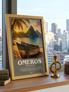 Omeros bookish poster colour and style options – Derek Walcott book art