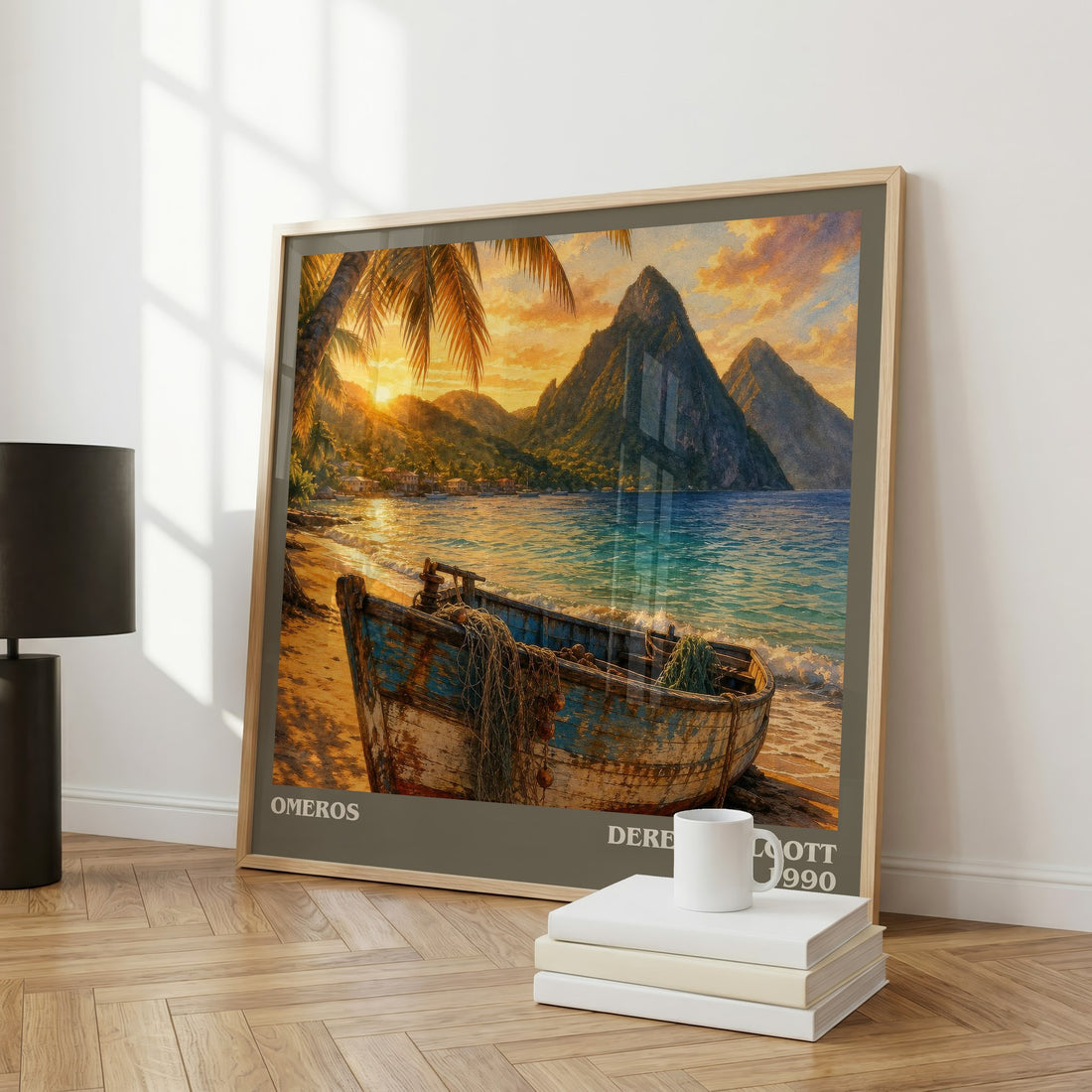 Omeros literary art print colour and style options – Derek Walcott book art