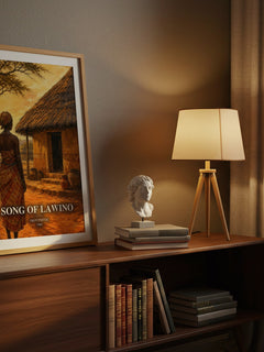 Song Of Lawino watercolour print on bookshelf – Okot P'Bitek fan gift