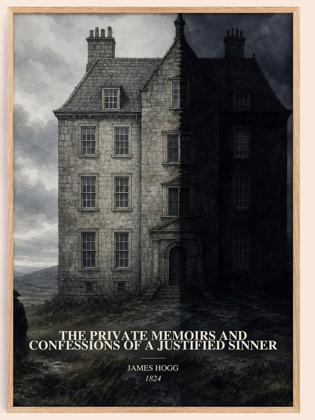 The Private Memoirs and Confessions of a Justified Sinner watercolour book poster by James Hogg – framed literary art print