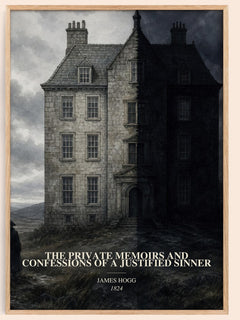 The Private Memoirs and Confessions of a Justified Sinner watercolour book poster by James Hogg – framed literary art print