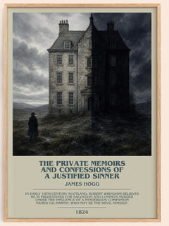 The Private Memoirs and Confessions of a Justified Sinner bookish book poster by James Hogg – framed literary art print