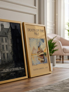 The Private Memoirs and Confessions of a Justified Sinner watercolour print framed by window – literary home decor