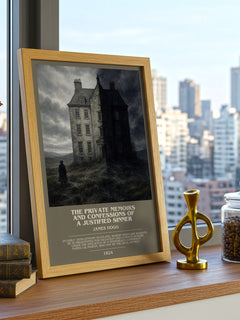The Private Memoirs and Confessions of a Justified Sinner bookish poster colour and style options – James Hogg book art
