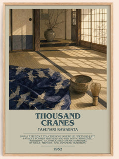 Thousand Cranes bookish book poster by Yasunari Kawabata – framed literary art print