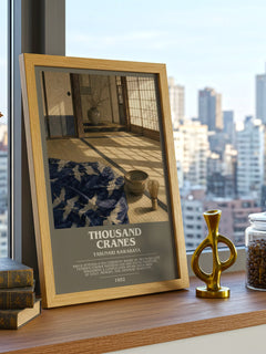 Thousand Cranes bookish poster colour and style options – Yasunari Kawabata book art