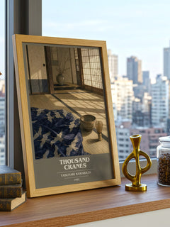Thousand Cranes book cover poster colour and style options – Yasunari Kawabata book art
