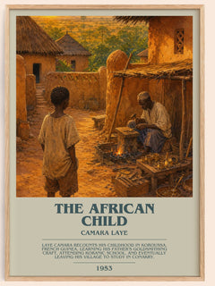 The African Child bookish book poster by Camara Laye – framed literary art print