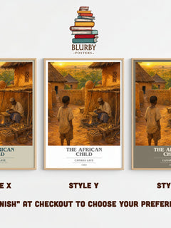 The African Child book cover print framed by window – literary home decor