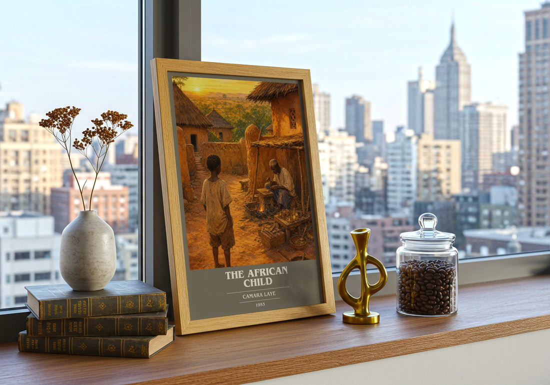 The African Child book cover poster colour and style options – Camara Laye book art