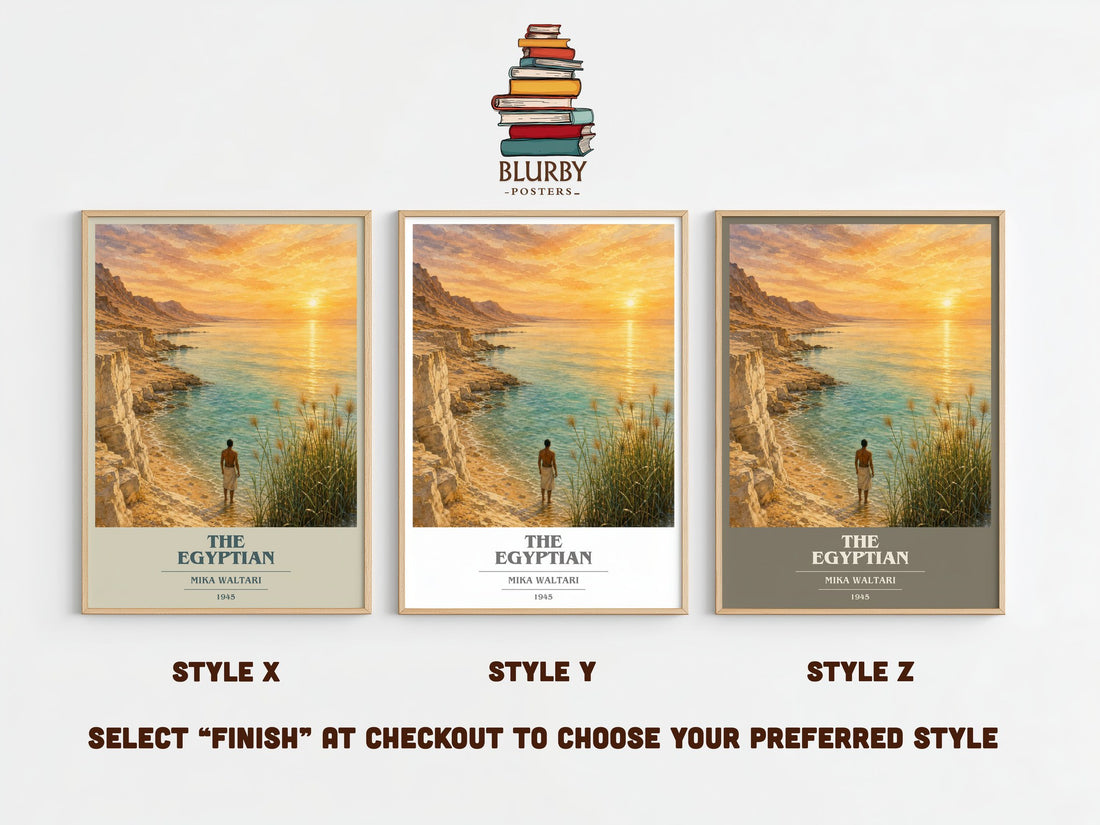 The Egyptian book cover print framed by window – literary home decor