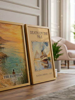 The Egyptian watercolour print framed by window – literary home decor