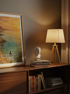 The Egyptian watercolour print on bookshelf – Mika Waltari fan gift