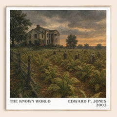 The Known World literary book poster by Edward P. Jones – framed literary art print