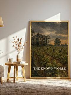 The Known World watercolour print in frame leaning in hallway – literary fiction wall art