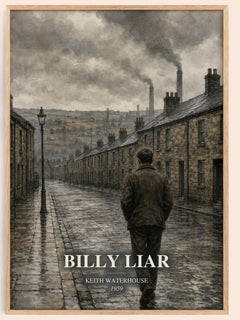 Billy Liar watercolour book poster by Keith Waterhouse – framed literary art print