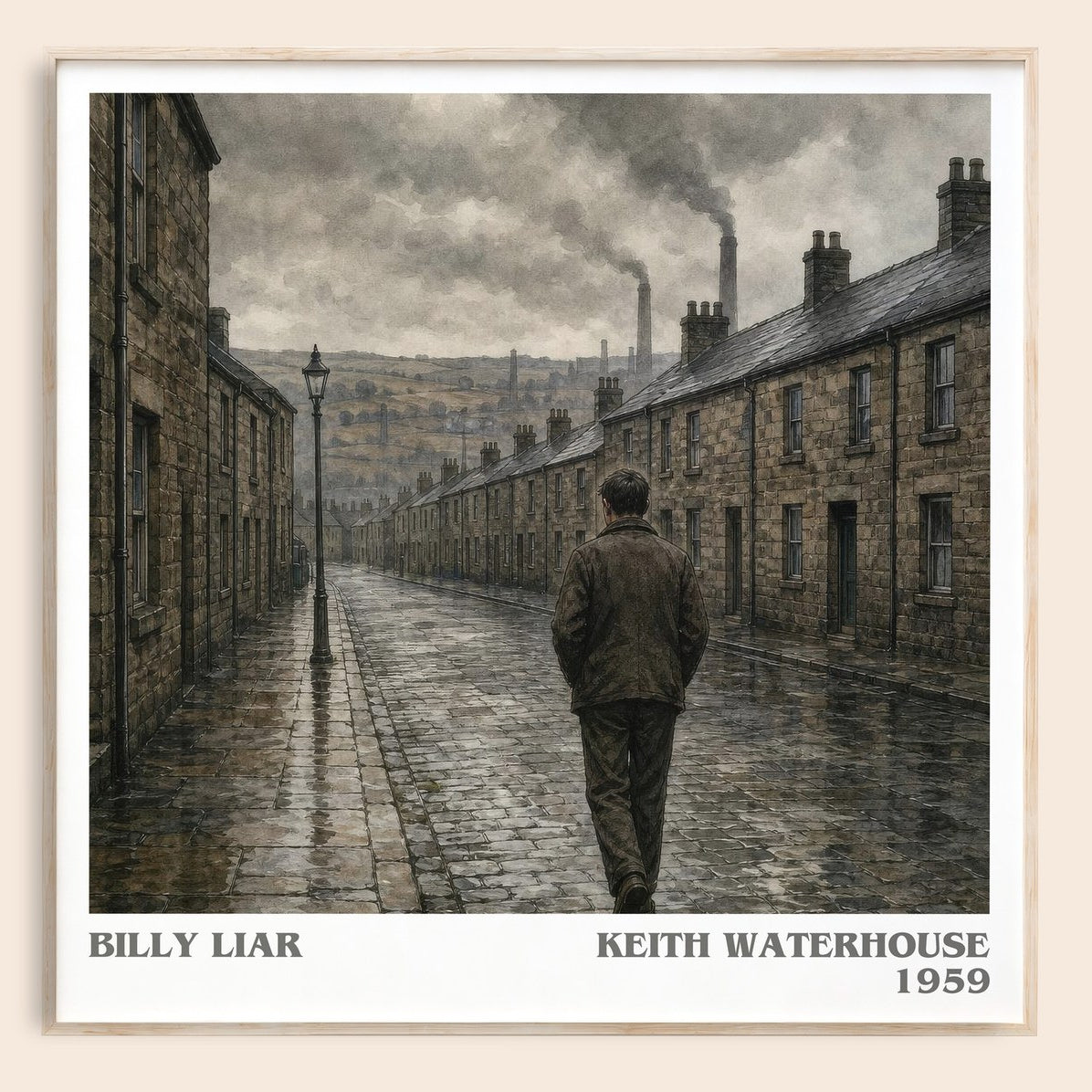 Billy Liar literary book poster by Keith Waterhouse – framed literary art print