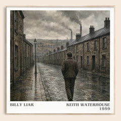 Billy Liar literary book poster by Keith Waterhouse – framed literary art print
