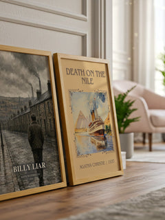Billy Liar watercolour print framed by window – literary home decor