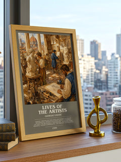 Lives of the Artists bookish poster colour and style options – Giorgio Vasari book art