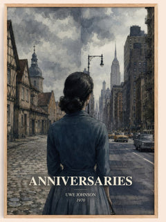 Anniversaries watercolour book poster by Uwe Johnson – framed literary art print