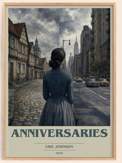 Anniversaries book cover book poster by Uwe Johnson – framed literary art print