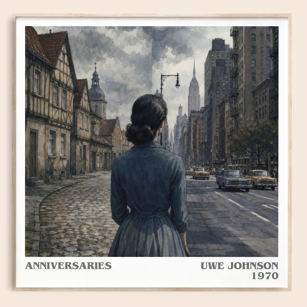 Anniversaries literary book poster by Uwe Johnson – framed literary art print