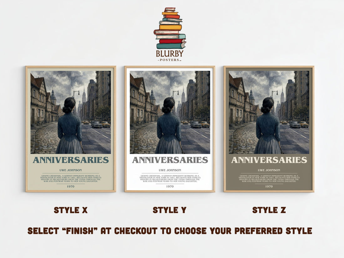 Anniversaries bookish print framed by window – literary home decor
