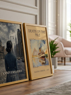 Anniversaries watercolour print framed by window – literary home decor