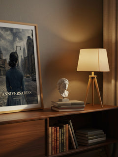 Anniversaries watercolour print on bookshelf – Uwe Johnson fan gift