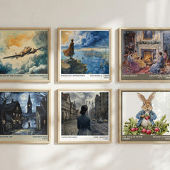 Anniversaries literary print in frame leaning in hallway – literary fiction wall art