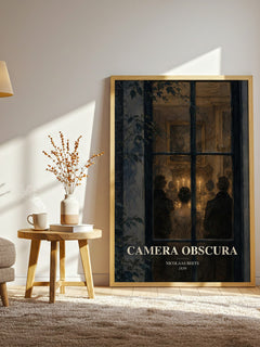 Camera Obscura watercolour print in frame leaning in hallway – classic literature wall art