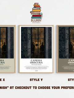 Camera Obscura bookish print framed by window – literary home decor
