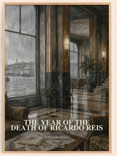 The Year of the Death of Ricardo Reis watercolour book poster by José Saramago – framed literary art print