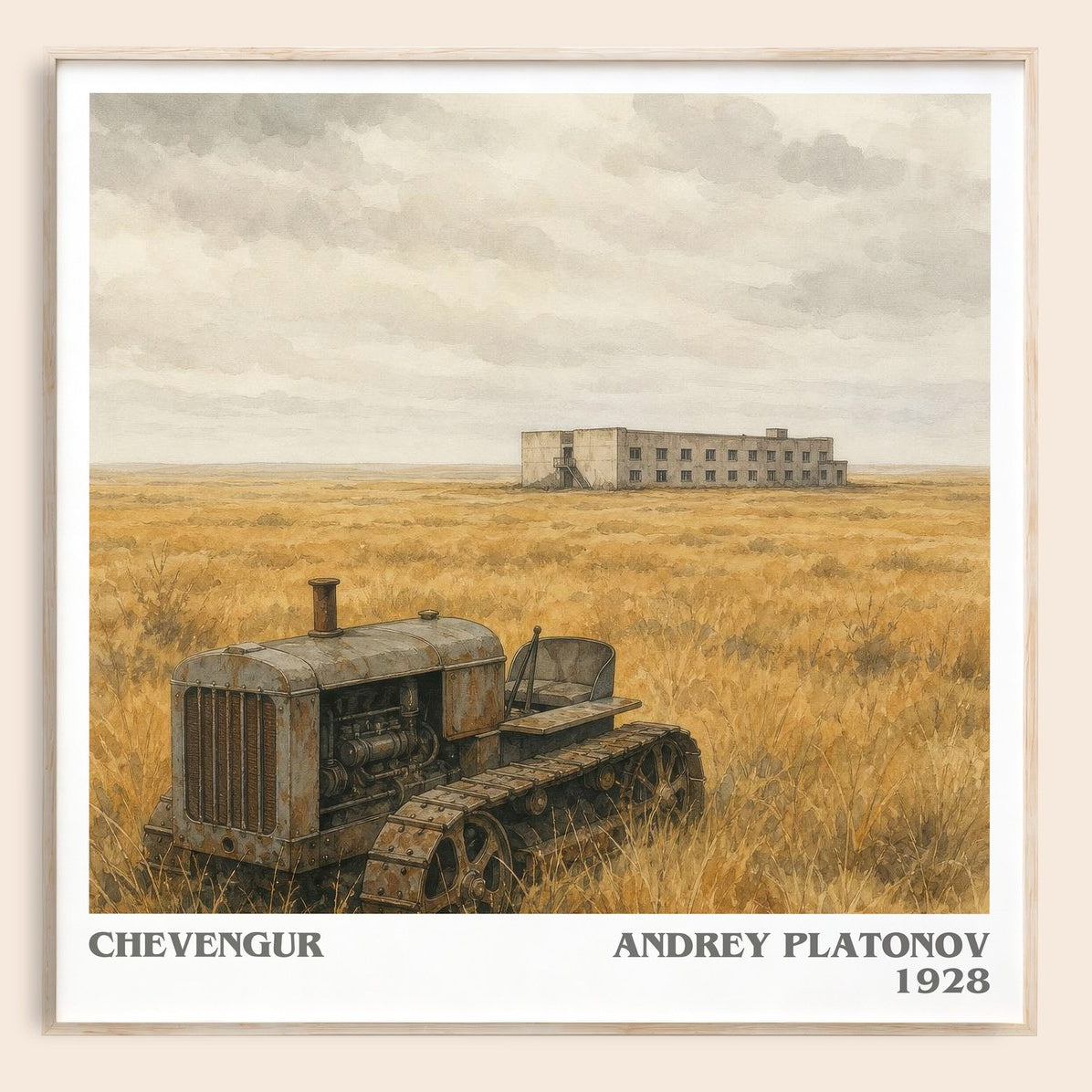 Chevengur literary book poster by Andrey Platonov – framed literary art print