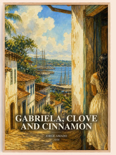 Gabriela, Clove and Cinnamon watercolour book poster by Jorge Amado – framed literary art print
