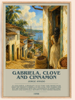 Gabriela, Clove and Cinnamon bookish book poster by Jorge Amado – framed literary art print