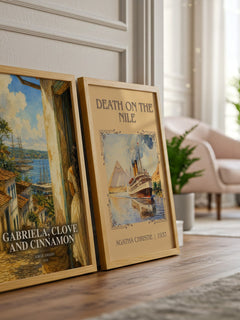 Gabriela, Clove and Cinnamon watercolour print framed by window – literary home decor