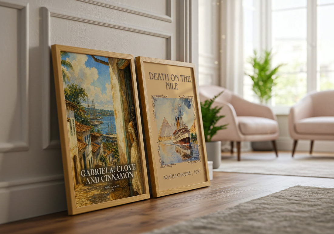 Gabriela, Clove and Cinnamon watercolour print framed by window – literary home decor