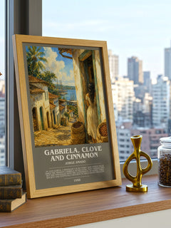 Gabriela, Clove and Cinnamon bookish poster colour and style options – Jorge Amado book art
