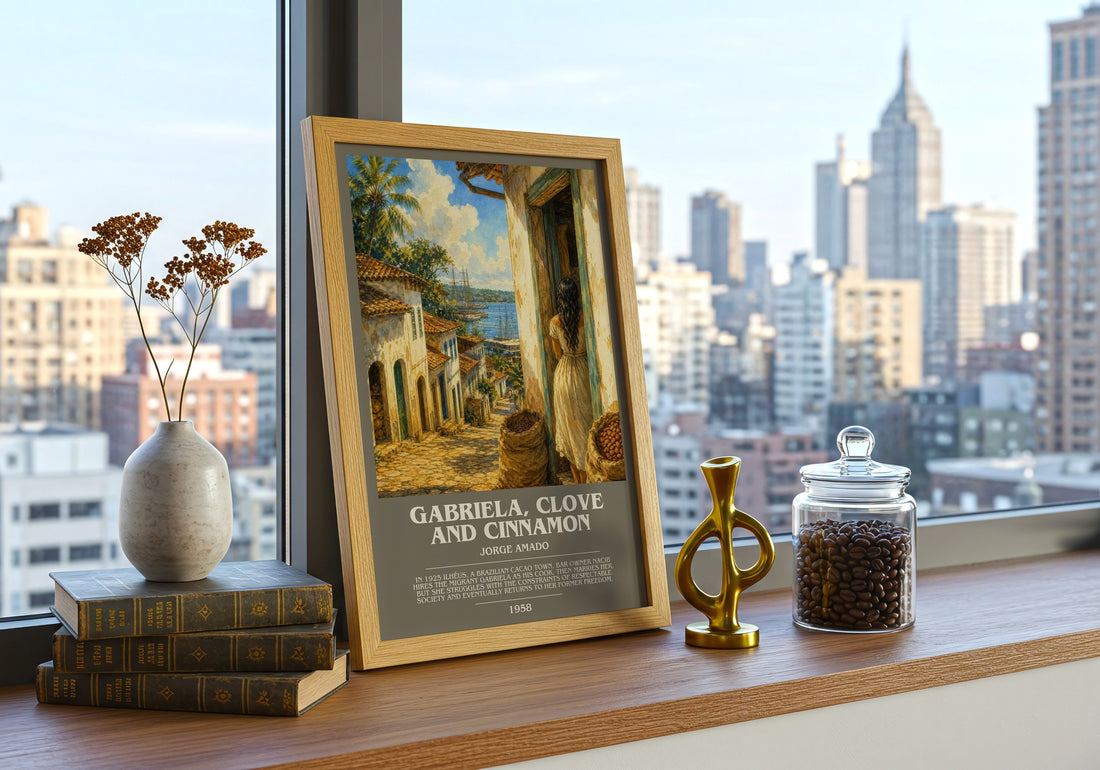 Gabriela, Clove and Cinnamon bookish poster colour and style options – Jorge Amado book art