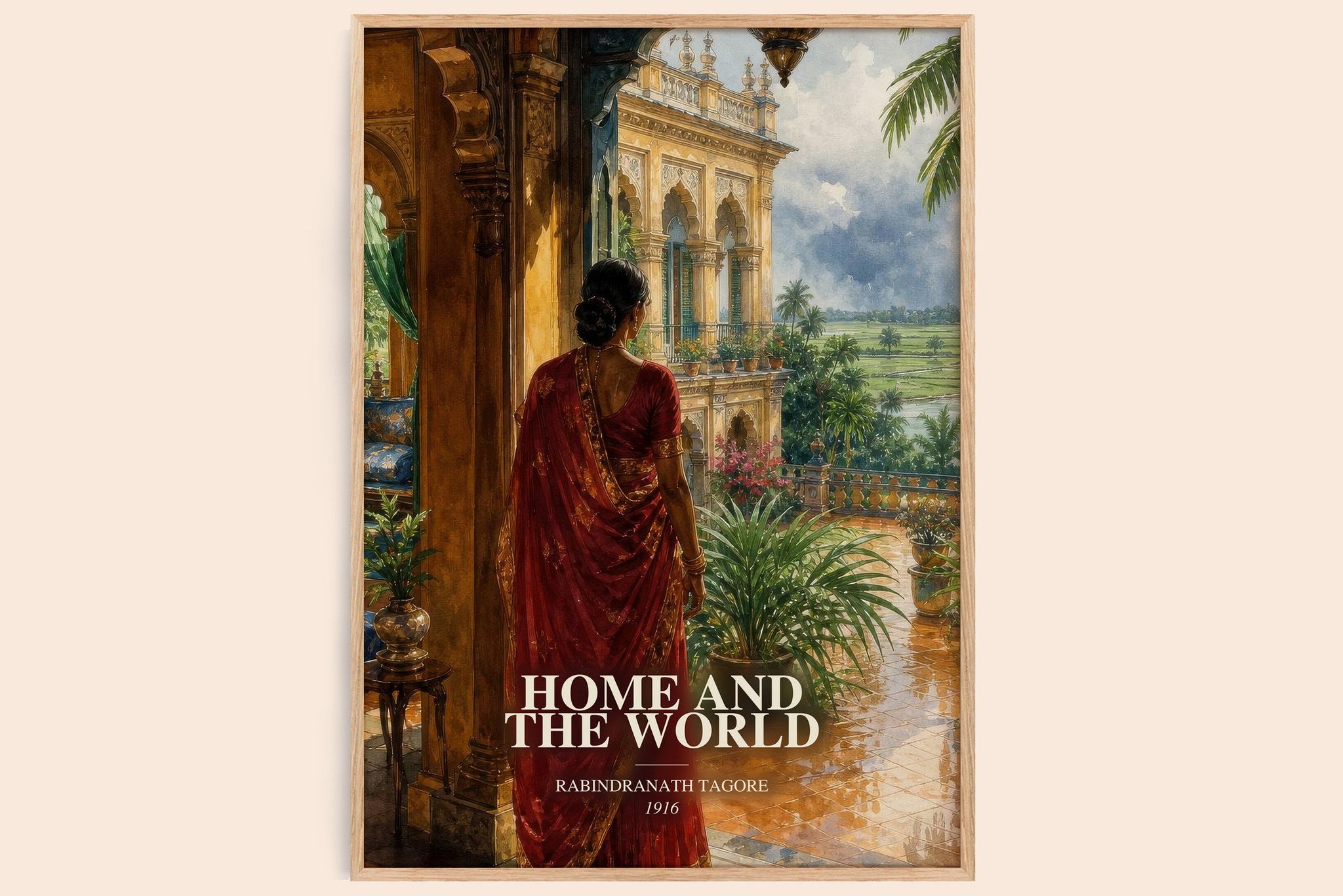 Home and the World Book Watercolour Illustration by R. Tagore