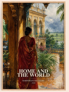 Home and the World watercolour book poster by Rabindranath Tagore – framed literary art print