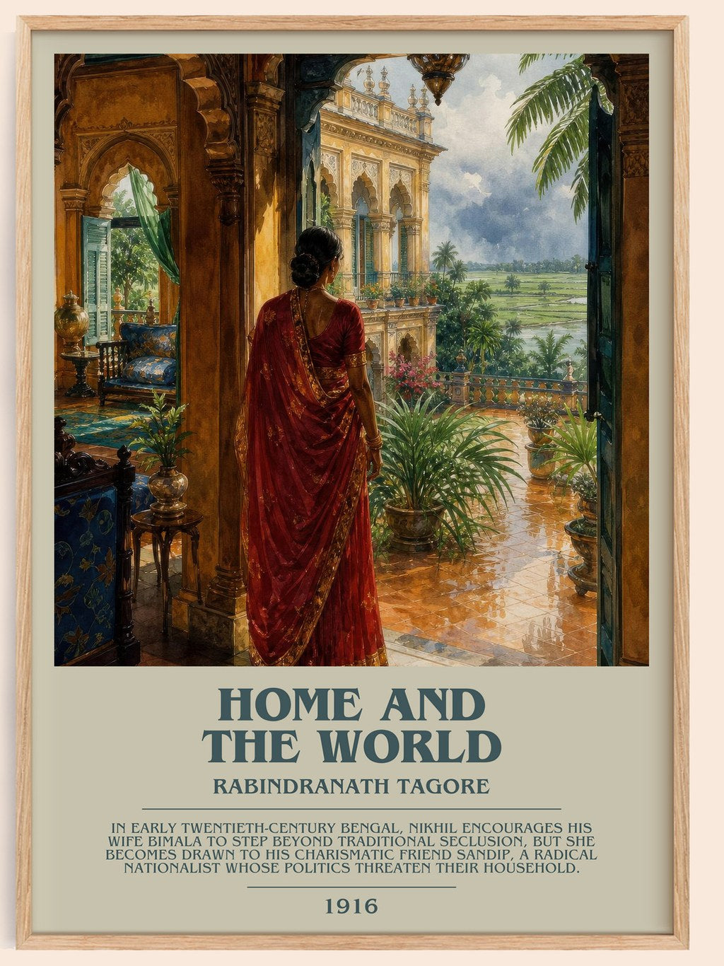 Home and the World bookish book poster by Rabindranath Tagore – framed literary art print
