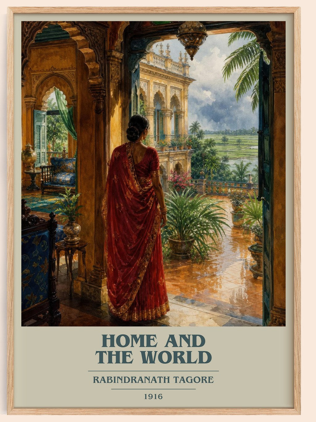 Home and the World book cover book poster by Rabindranath Tagore – framed literary art print