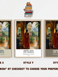 Home and the World book cover print framed by window – literary home decor