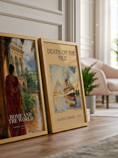 Home and the World watercolour print framed by window – literary home decor