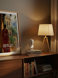 Home and the World watercolour print on bookshelf – Rabindranath Tagore fan gift