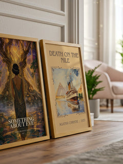 Something About Eve watercolour print framed by window – literary home decor